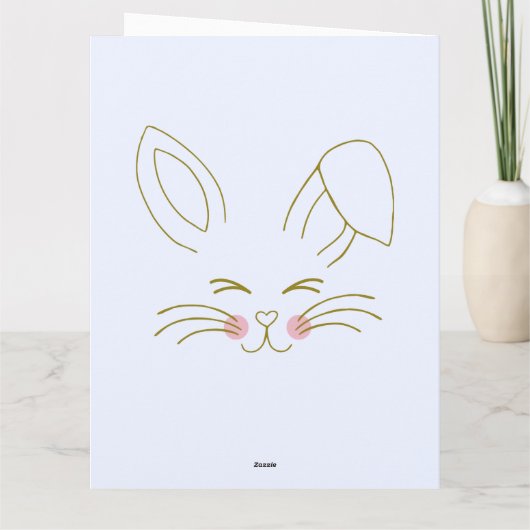 Blauw Gelukkig 1e Paashaas Ei Neef Naam Kaart (Achterkant)