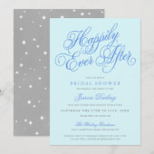Blauw gelukkig ooit na Bridal Shower-uitvindingen Kaart (Voorkant / Achterkant)