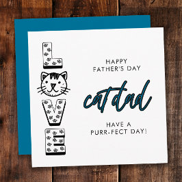 Blauw Gelukkige Vaderdag Van De Kat Purrfect Kaart
