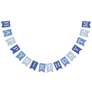 Blauw Gelukkige Verjaardag 3 Letter Naam Jongen Ma Vlaggetjes