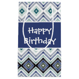 Blauw Gelukkige Verjaardag Kleine Gift Bag Klein Cadeauzakje