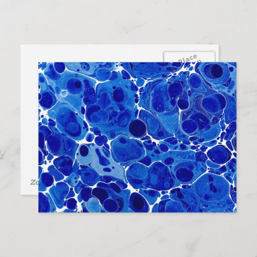 Blauw gemarmerd briefkaart (Voorkant / Achterkant)