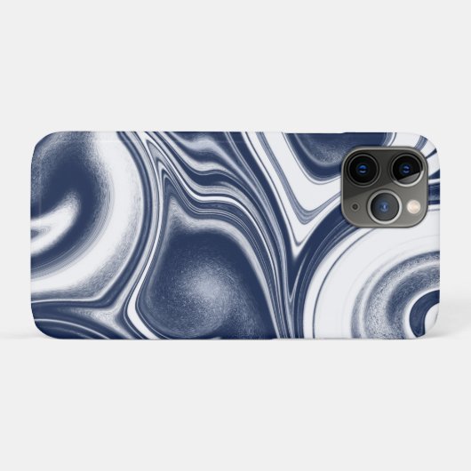 Blauw gemarmerd Case-Mate iPhone case (Achterkant (horizontaal))