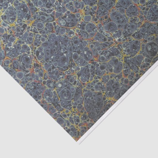 Blauw gemarmerd eindpapier tissuepapier (Detail)