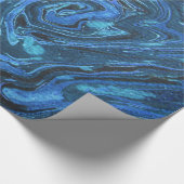 Blauw gemarmerd papier Abstracte cadeauverpakking (Hoek)