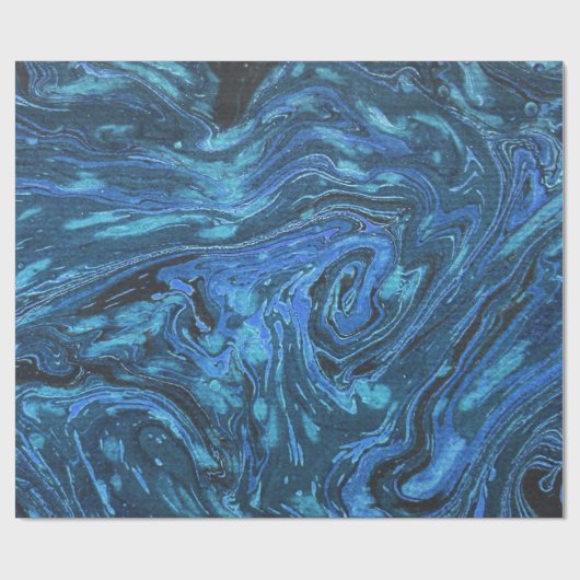 Blauw gemarmerd papier Abstracte cadeauverpakking (Vlak)