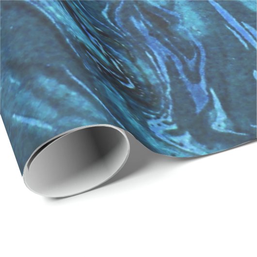 Blauw gemarmerd papier Abstracte cadeauverpakking (Rol Hoek)