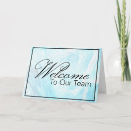 Blauw Gemarmerd Welkom bij het Team Nieuwe Medewer Kaart