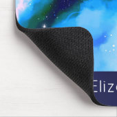 Blauw gemarmerde abstracte achtergrond in de ruimt muismat (Hoek)