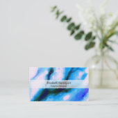 Blauw gemarmerde abstracte achtergrond voor in de visitekaartje (Staand voorkant)