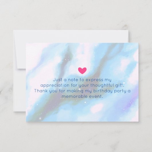 Blauw gemarmerde buiten ruimte Abstracte partij da Kaart (Achterkant)