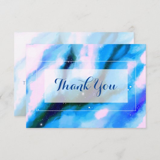 Blauw gemarmerde buiten ruimte Abstracte partij da Kaart (Voorkant / Achterkant)