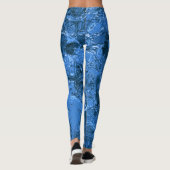 Blauw gemarmerde lucht en zee leggings (Achterkant)