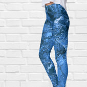 Blauw gemarmerde lucht en zee leggings