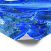 Blauw gemarmerde moderne vloeibare kunst poster (Hoek)