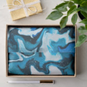 Blauw gemarmerde penseelstreken Handgemaakt Tissuepapier (Geschenk)