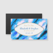 Blauw gemarmerde ruimte Abstract sparen de Datum (Voorkant / Achterkant)