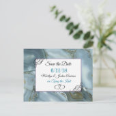 Blauw gemarmerde steen sparen het Briefkaart van d (Staand voorkant)