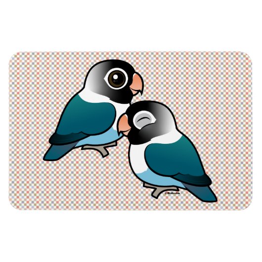 Blauw Gemaskerd Lovebird Schattig Paar Magneet (Horizontaal)