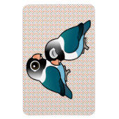 Blauw Gemaskerd Lovebird Schattig Paar Magneet (Verticaal)