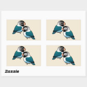 Blauw Gemaskerd Lovebird Schattig Paar Rechthoekige Sticker (Vel)