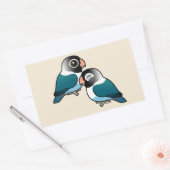 Blauw Gemaskerd Lovebird Schattig Paar Rechthoekige Sticker (Envelop)