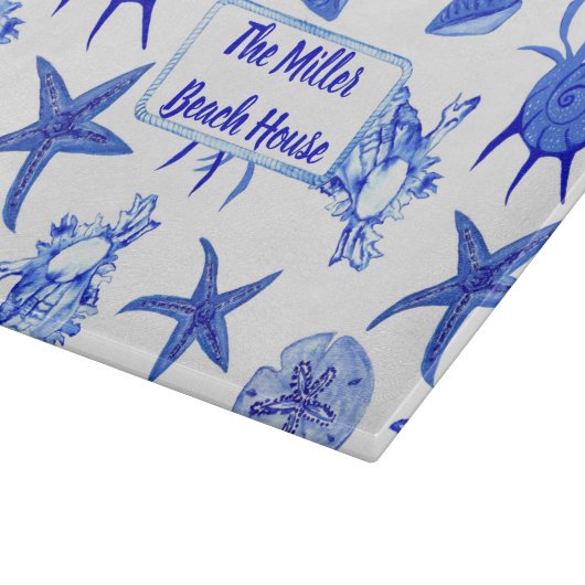 Blauw, gemengd patroon-aangepaste naam van zeesche snijplank (Hoek)