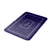 Blauw gemerkt met monogram badmat (Gekanteld)