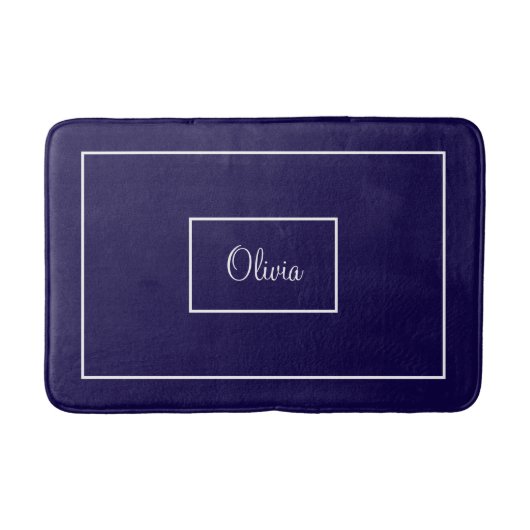 Blauw gemerkt met monogram badmat (Voorkant)