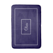 Blauw gemerkt met monogram badmat (Voorkant Verticaal)