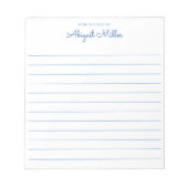 Blauw Genoemd Aangewezen Gepersonaliseerd Notitieb Notitieblok (Voorkant)