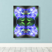 Blauw Gentiaan Bloem Frame Maak Je Eigen Foto Canvas Afdruk (Insitu (Houten vloer))