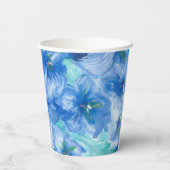 Blauw Gentian Flowers schilderen Papieren Bekers (Achterkant)