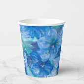 Blauw Gentian Flowers schilderen Papieren Bekers (Voorkant)