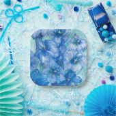 Blauw Gentian Flowers schilderen Papieren Bordje (Feest)