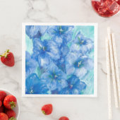 Blauw Gentian Flowers schilderen Servet (Insitu)