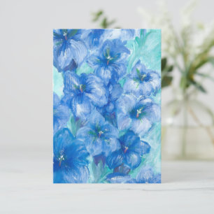 Blauw Gentian Wildflower schilderen Bedankkaart