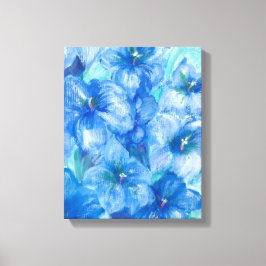 Blauw Gentian Wildflower schilderen Canvas Afdruk