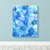 Blauw Gentian Wildflower schilderen Canvas Afdruk (Insitu (Houten vloer))