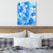 Blauw Gentian Wildflower schilderen Canvas Afdruk (Insitu (Slaapkamer))