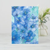 Blauw Gentian Wildflower schilderen Kaart (Staand voorkant)