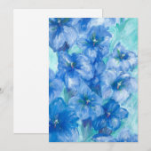 Blauw Gentian Wildflower schilderen Kaart (Voorkant / Achterkant)