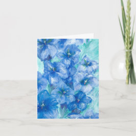Blauw Gentian Wildflower schilderen Kaart