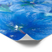 Blauw Gentian Wildflower schilderen Poster (Hoek)