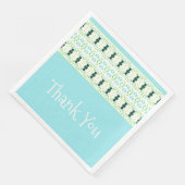 Blauw geoctrooieerd met blauwgroen servet (Hoek)