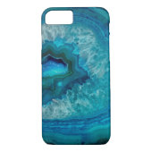  blauw Geode Gemstone Hoesje (Achterkant)