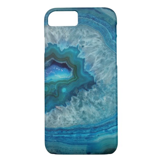  blauw Geode Gemstone Hoesje (Achterkant)