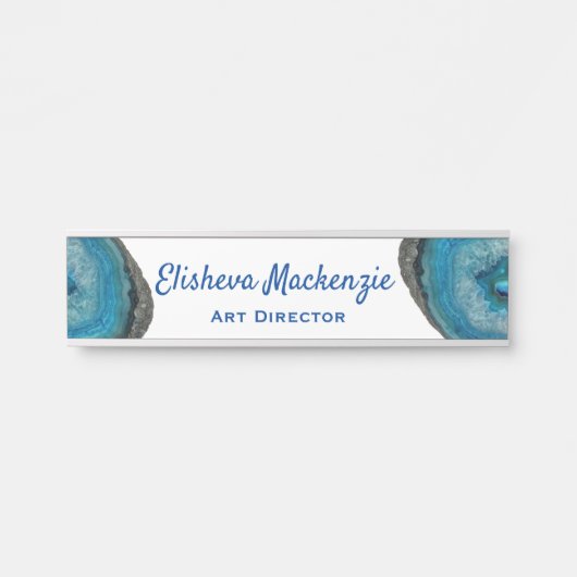 Blauw Geode Kantoor Deur Bord Naamplaat (Voorkant)