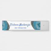 Blauw Geode Kantoor Deurteken Naam Bord Deurbordje (Voorkant)