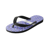 Blauw geometrie driehoek patroon Gepersonaliseerde Kinder Teenslippers (Schuin)